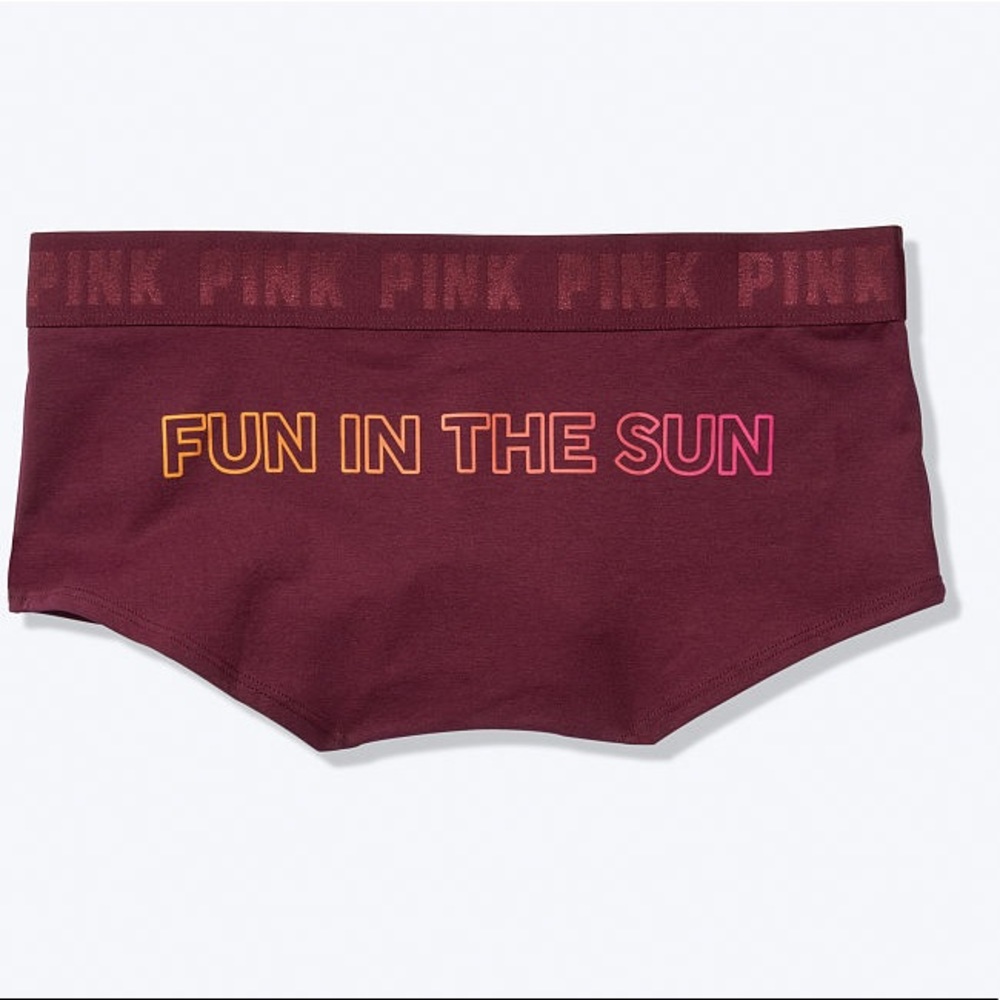 VS Pink “Fun In The Sun” Logo Boyshort NWT - Picture 3 of 10